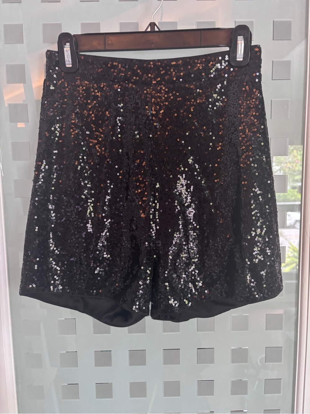 Sequin shorts, black